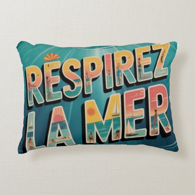 Cojín Decorativo Respirer la Mer (Anverso)