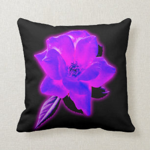 Cojín Decorativo Resplandor de neón púrpura color de rosa místic