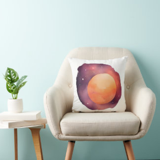 Cojín Decorativo Resplandor solar: acuarela cósmica