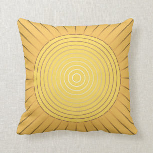 Cojín Decorativo Resplandor solar geométrico moderno - oro/amarill