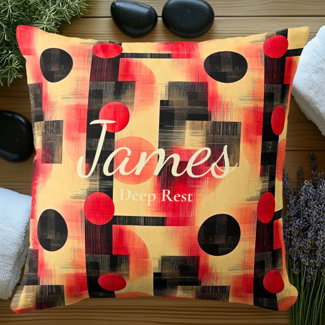 Cojín Decorativo Resto profundo - Geométrico rojo y negro personali (Subido por el creador)