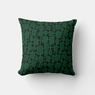 Cojín Decorativo Resumen 041113 - Verde forestal sobre negro