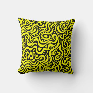 Cojín Decorativo Resumen 041211 - Amarillo sobre negro