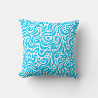 Cojín Decorativo Resumen 041211 - Azul cielo en blanco