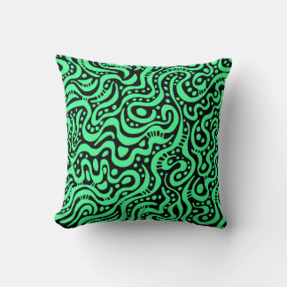 Cojín Decorativo Resumen 041211 - Mint Green sobre negro