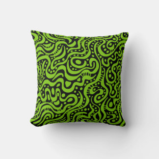 Cojín Decorativo Resumen 041211 - Verde marciano sobre negro