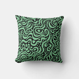 Cojín Decorativo Resumen 041211 - Verde oscuro sobre negro