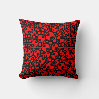 Cojín Decorativo Resumen 130112 v6 - Rojo sobre negro