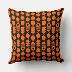 Cojín Decorativo Resumen 140823 - Naranja en negro