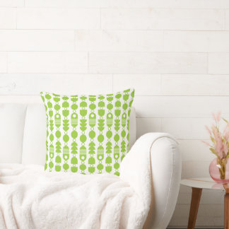 Cojín Decorativo Resumen 140823 - Verde marciano sobre blanco