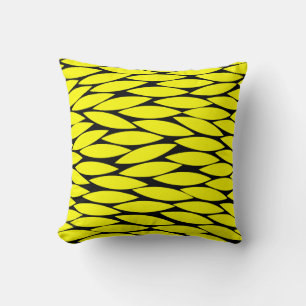 Cojín Decorativo Resumen 250713 - Amarillo sobre negro