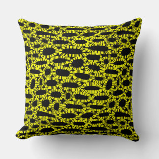 Cojín Decorativo Resumen 250923 - Amarillo sobre negro