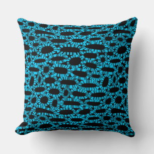 Cojín Decorativo Resumen 250923 - Azul Cielo sobre Negro