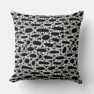 Cojín Decorativo Resumen 250923 - Blanco sobre negro