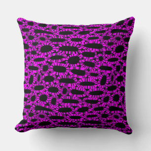 Cojín Decorativo Resumen 250923 - Magenta sobre Negro