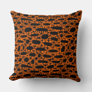 Cojín Decorativo Resumen 250923 - Naranja en negro