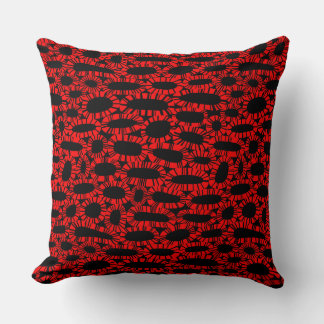 Cojín Decorativo Resumen 250923 - Rojo sobre Negro