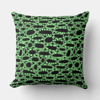 Cojín Decorativo Resumen 250923 - Verde menta sobre negro