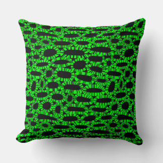 Cojín Decorativo Resumen 250923 - Verde sobre Negro
