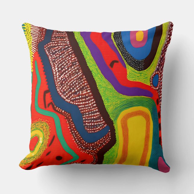 Cojín Decorativo Resumen aborigen Art Vol. 06 (Anverso)