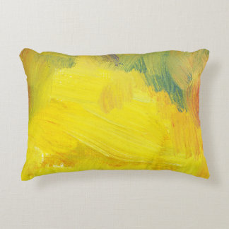 Cojín Decorativo Resumen Amarillo: Texturado, Mano Dibujada.