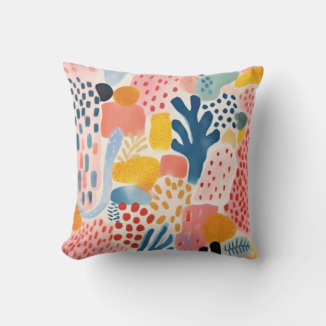 Cojín Decorativo Resumen animal Coloful retro moderno (Anverso)