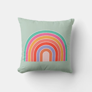 Cojín Decorativo Resumen Arco Arco Arcoiris Colorido Moderno Mint V