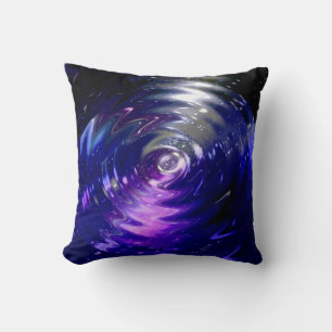 Cojín Decorativo Resumen Art Blue Wave Swirl