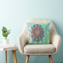 Cojín Decorativo Resumen Art Colorido Huevo Elegante luz Turquesa