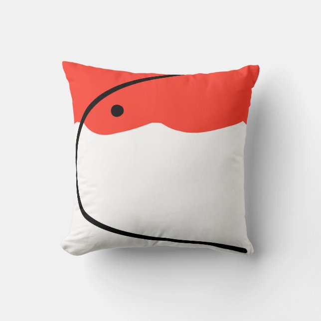 Cojín Decorativo Resumen Art Coral Rojo Blanco Negro (Anverso)