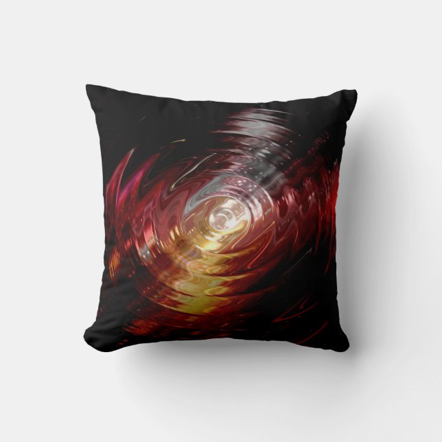 Cojín Decorativo Resumen Art Dark Wave Swirl Light (Anverso)