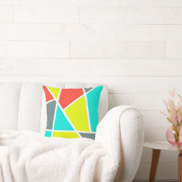 Cojín Decorativo Resumen Art Gray Yellow Coral Minimalismo