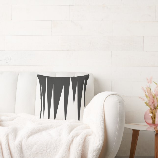 Cojín Decorativo Resumen Art Minimalismo Líneas blancas grises (Sofá)