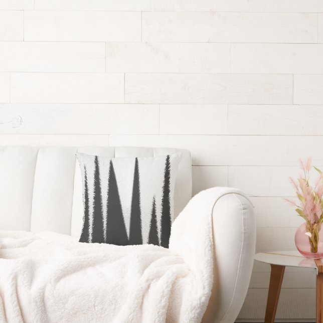 Cojín Decorativo Resumen Art Minimalismo Líneas blancas grises (Sofá)