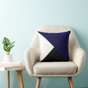 Cojín Decorativo Resumen Arte Minimalismo Azul Blanco Negro