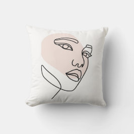 Cojín Decorativo Resumen arte mínimo femenino de una sola línea