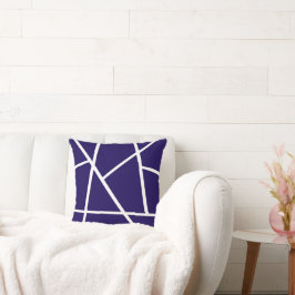Cojín Decorativo Resumen Arte Oscuro Azul Púrpura Blanco Minimalism