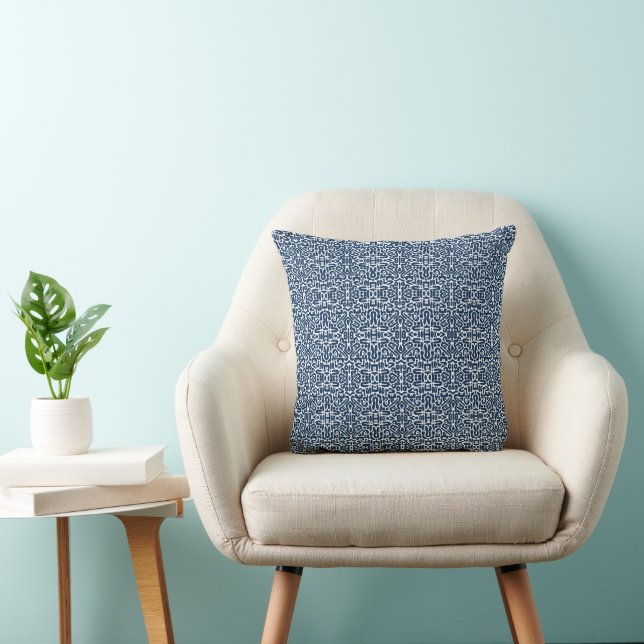 Cojín Decorativo Resumen azul de la Marina (Silla)