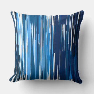 Cojín Decorativo Resumen azul y blanco