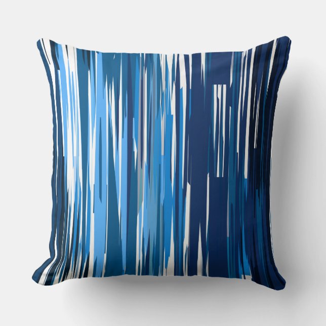 Cojín Decorativo Resumen azul y blanco (Anverso)