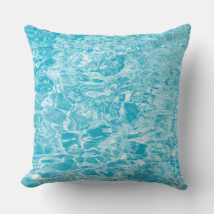 Cojín decorativo Resumen Azul Y Blanco Líquido