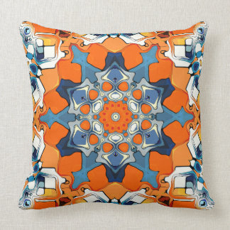 Cojín Decorativo Resumen Azul Y Naranja