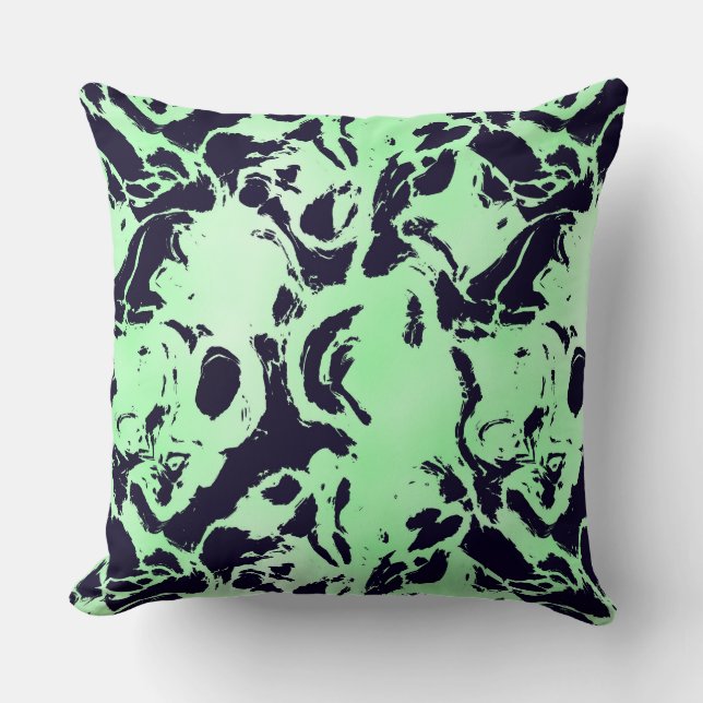 Cojín Decorativo Resumen azul y verde (Anverso)