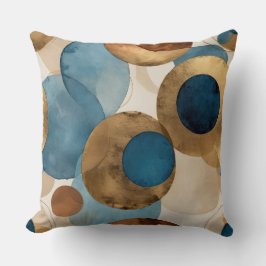 Cojín Decorativo Resumen Bronce, cobre y azul