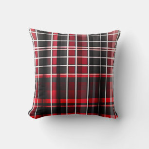 Cojín Decorativo Resumen Colección popular Red Black Plaid