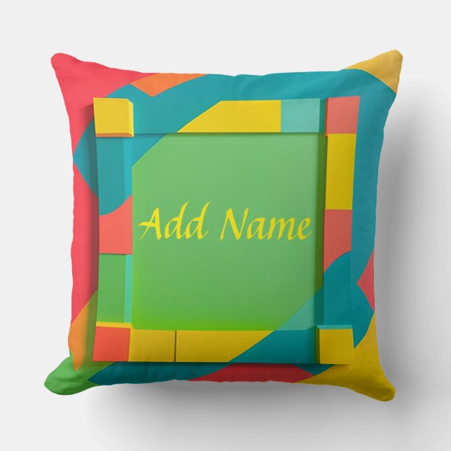 Cojín Decorativo Resumen Composición geométrica coloreada (Anverso)