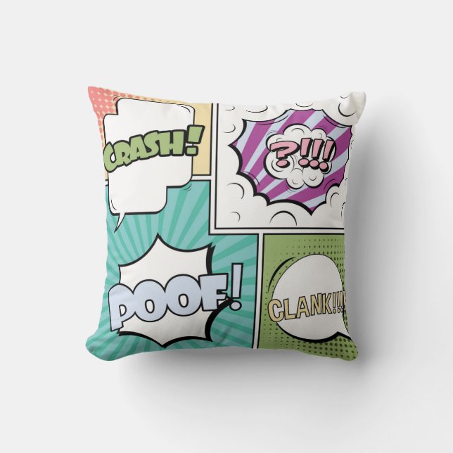 Cojín Decorativo Resumen concepto creativo comic pop art style blan (Anverso)