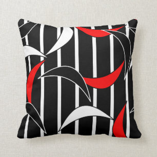 Cojín Decorativo Resumen contemporáneo moderno Patrón rojo negro