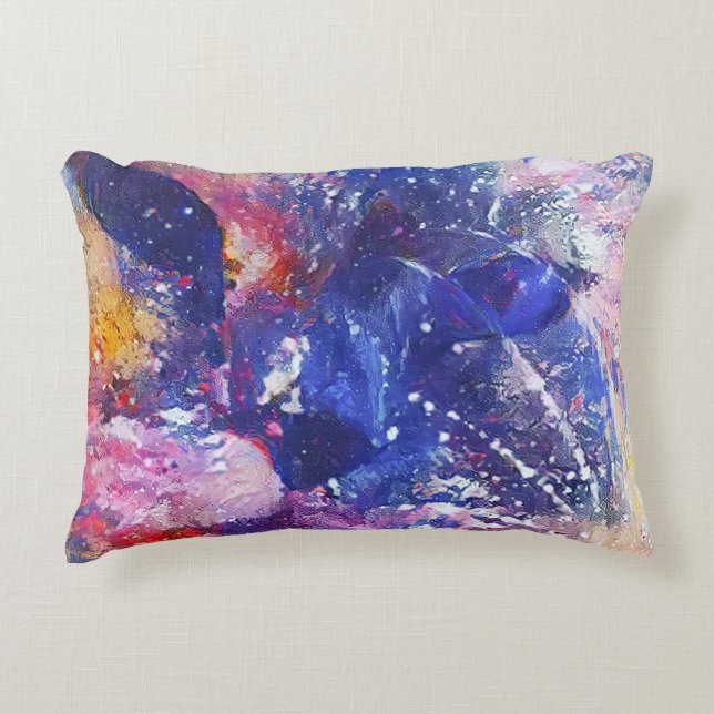 Cojín Decorativo Resumen Cósmico de Dreamscape Cat (Anverso)