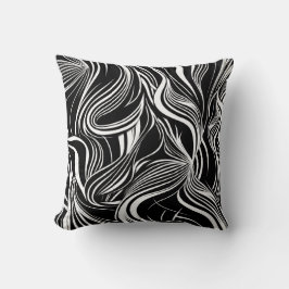Cojín Decorativo Resumen creativo negro y blanco transparente